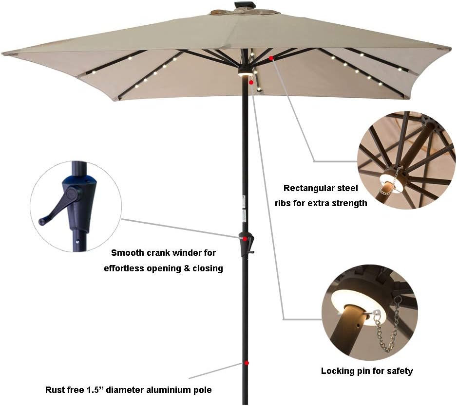 Umbrellas Navy Blue C Hopetree 11ft Outdoor Patio Umbrella For Outside Balcony Table Deck Terrace Garden Or Pool Large Market Style Patio Lawn Garden