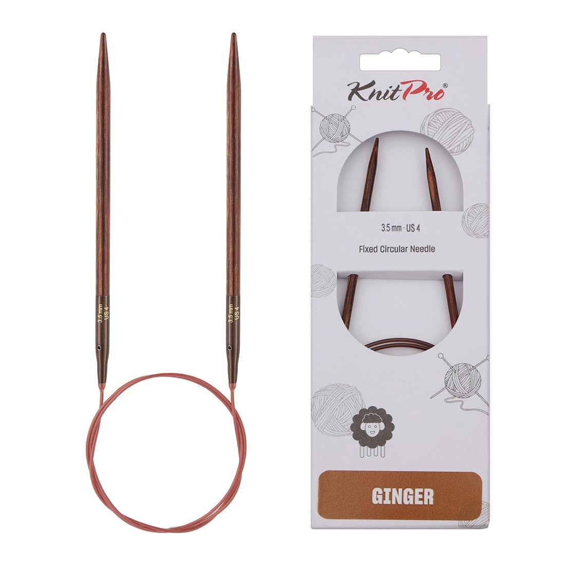 KnitPro Ginger Fixed Circular Needles 32" (80cm) | 3.50mm