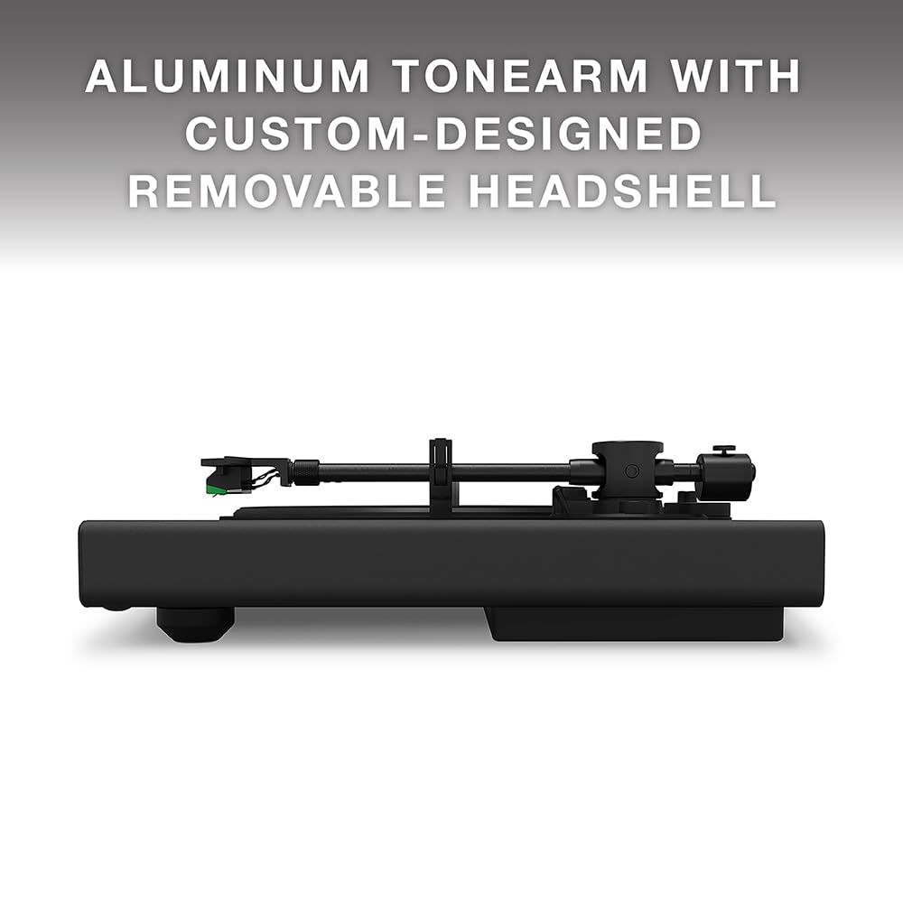 Victrola Hi-Res Black Turntable - aptX Adaptive, aptX HD, Bluetooth Streaming, Wired RCA Output, Aluminum Tonearm (Black)