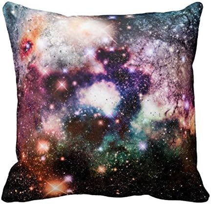 Personalized 18x18 Inch Square Cotton Nebula Galaxy Stars Throw Pillow Throw Pillow Case Decor Cushion Covers