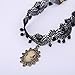 lureme Vintage Classic Jewelry Cameo Maiden Pendant Black Lace with Black Beads Tassel Tattoo Choker Necklace for Women Girls Teens (nl004173)