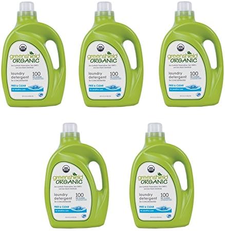Green Shield Organic - USDA Certified Free and Clear Laundry Detergent - 100 oz. - 5 Pack
