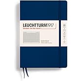 LEUCHTTURM1917 - Notebook Hardcover Medium A5-251 Numbered Pages for Writing and Journaling (Navy, Squared)
