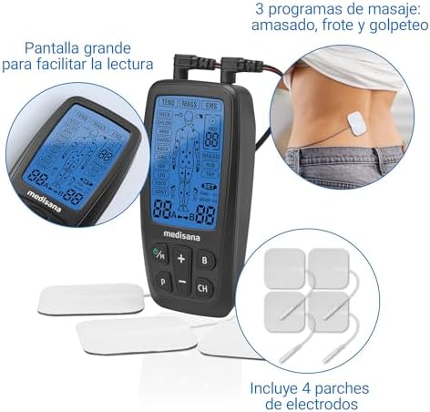 TT 205 aparato de estimulación TENS, EMS y masajeador 3 en 1 aparato de corriente de estimulación EMS
