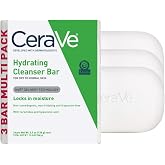 CeraVe Hydrating Cleanser Bar, Face Wash with 5% Moisturizing Cream, 3-Pack | Soap-Free Body Wash and Facial Cleanser with Ceramides Thoroughly Cleanses without Stripping Skin Of Natural Moisture