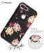 iPhone 7 Plus Case iPhone 8 Plus Case ADCOOG[Flowers] Three Layers Heavy Duty Shockproof Soft Silicone Anti-Scratch Anti-Fingerprint Hard PC Hybrid Protective Case for iPhone 7/8 Plus(Black+Flower2)