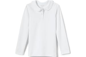Lands' End Girls Long Sleeve Ruffled Peter Pan Collar Knit Shirt