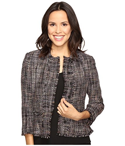 Ivanka Trump Women s Tweed Jacket, Black/Ballet/Pink, 16