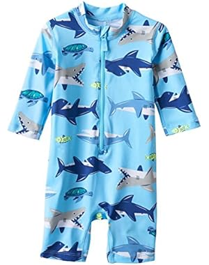 Baby Boys' Long Sleeve Striped Full Body Rash Guard