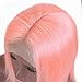 Loviness Short Bob Wig Pink Human Hair Wigs 8’’ 10’’ 12’’ 14’’ Middle Part Lace Front Silky Straight Hair Wigs 180% Density 13X4 Frontal Pre Plucked(12 inches)