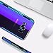 Wireless Charger Samsung Galaxy Note 8 Case, FLOVEME Slim Fit Gradual Colorful Gradient Change Color Ultra Thin Lightweight Electroplating Bumper Anti-Drop Clear Hard Back Cover, Transparent Purple