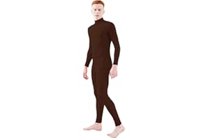 Ensnovo Adult Spandex Turtleneck Long Sleeve One Piece Unitard Bodysuit Dancewear
