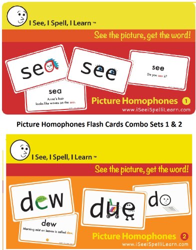 I See, I Spell, I Learn - Picture Homophones Flashcards Sets 1 & 2 Combo Pack