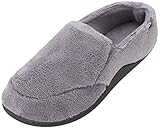 Isotoner Mens Microterry Slip-On Charcoal Large 9.5-10.5