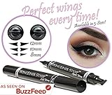 Eyeliner Stamp – WingLiner By Lovoir / Vogue Effects Black, Waterproof, Smudgeproof, Winged Long Lasting Liquid Eye Liner Pen, Vamp Style Wing, 2 Pens In A Pack (10mm Classic)