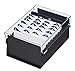Acrimet 4 x 6 Card File Holder Organizer Metal Base Heavy Duty (AZ Index Cards and Divider Included) (Black Color with Crystal Plastic Lid Cover)