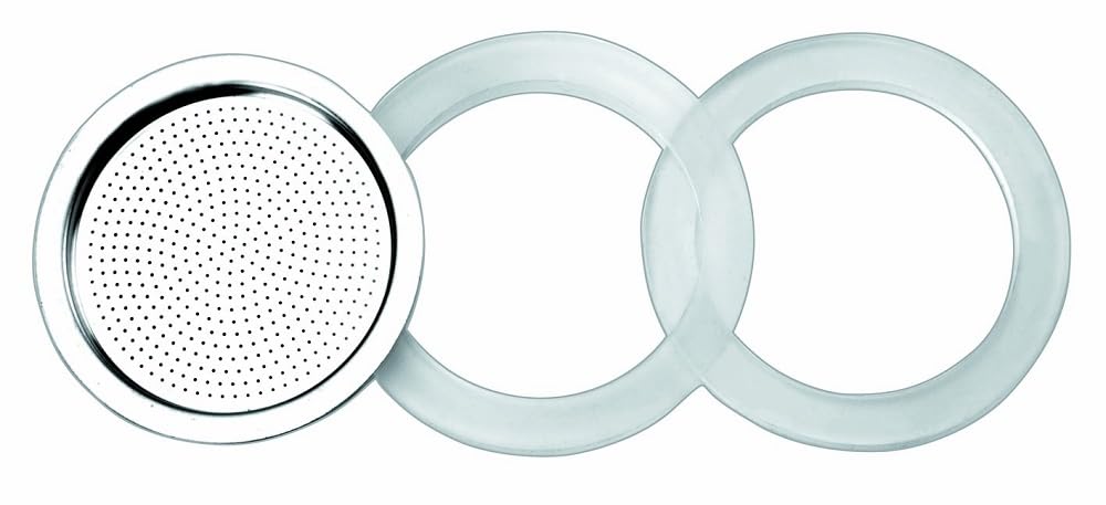 IBILI Silicone Gasket and Essential Filter Moka Pot, 10 Cups, Set of 2 Gaskets, 1 Filter