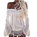XUANOU Women 2017 Fashion Off Shoulder Long Sleeve Lace Blouse Tops T-Shirt (Large)