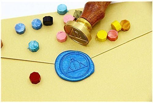kooer Custom Personalized Deathly Hallows Wax Seal Stamp Deathly Hallows Sealing Wax Stamp Kit Deathly Hallows Wax Stamp Custom Wedding Invitation Personalized Wax Stamp Sealing Stamp Set