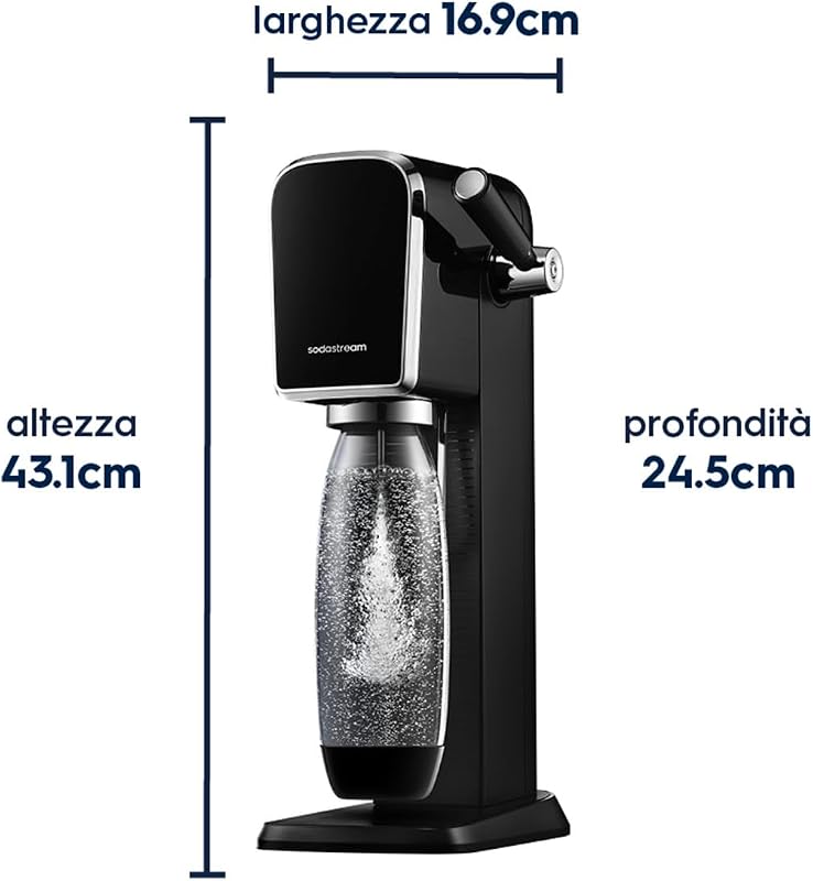 Art – Gasatore per realizzare acqua frizzante e bevande, nero