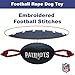 Pets First NFL New England Patriots Football Dog Toy, Tough Quality Nylon Materials, Strong Pull Ropes, Inner Squeaker, NFL Team Color