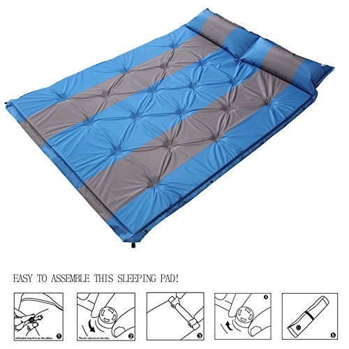 HILLPOW Comfortable Double SelfInflating Air Sleeping Pad for Outdoor