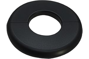 CAcoverVA Wall Split Flange 1 Piece, Pipe Cover Decoration Fit 1.3 inch Outer Diameter Pipe, ABS Round Self-Adhesive Escutcheon Plate, Buckles Design Split Plumbing Cover Plates, Black (33mm)