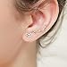 EleQueen 925 Sterling Silver Full Cubic Zirconia Flower Ear Crawlers Sweep Cuff Hook Earrings 3 Pair