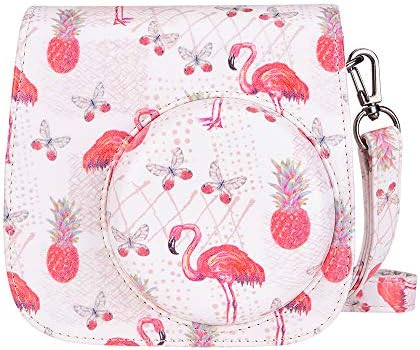 Goocor Instax Mini 9 Camera Case for Fujifilm Instax Mini 9 / Mini 8 / Mini 8+ Instant Camera with Adjustable Strap (Red Flamingo)