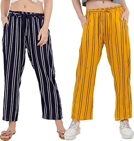 yellow striped palazzo pants
