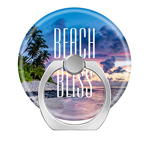 360 Rotation Cell Phone Ring Holder Stand,Finger Ring Grip with Car Mount Hooks for Smartphones and Tablets-Beach Bliss Beatiful Tropical Island