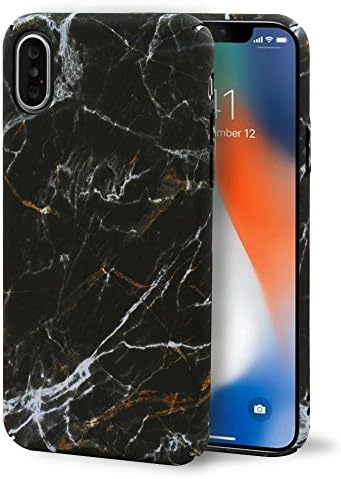 iPhone X Case,CLOUDS Gold White Marble Smooth Premium Durable Hard PC Cool case with a free screen protector