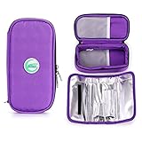 BTSKY Insulin Cooler Travel Case- Portable Diabetics Medication Insulated Cooling Bag for Insulin Pens with Temperature Display, Cools up to 10 Hours, NO Ice Packs (Purple)