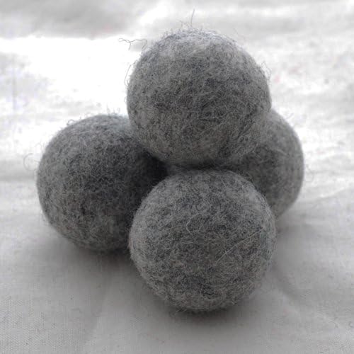 100% Wool Felt Balls - 4cm - 100 Felt Balls - Light Grey Mix
