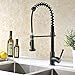 Avola Lead Free Kitchen Faucet, Modern Stainless Steel Single Handle Pull Down Sprayer Spring Brushed Nickel Kitchen Faucet