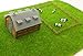 Outland Models Train Railway Layout Country Barn with Grass & 4 Cows Z Scale