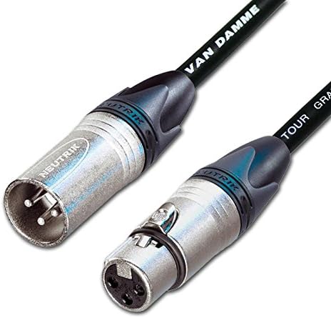 Designacable 2m XLR to XLR Custom Length Black Van Damme Microphone Lead Cable - Neutrik Silver