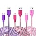 Micro Cords, Boxeroo 3-Pack Premium Nylon Braided Cable High Speed 10ft Micro USB Cable Nylon Cord Compatible with Android, Samsung, HTC, Sony, HP and More Smartphones, Tablets-Purple, Rose, Pink