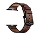 OCYCLONE Compatible for Watch Band 42mm 44mm, Soft Classic Genuine Leather Strap Replacement Bands Compatible for iWatch Series 3, Series 4 for Men - Coffee
