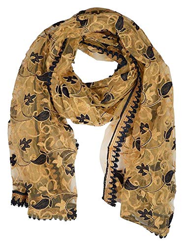generic meesha womens golden net dupatta heavy quality multicolour net dupatta