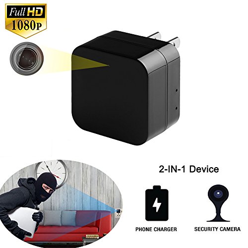 Click Here to See More Images Hidden Wifi Camera for Home Security, Leelvis 1080P HD Motion Detection Wireless IP Cam for Indoor Activity Monitoring with US Plug Cellphone Charger
