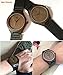 Tamlee Genuine Leather Men's Wooden Quartz Watch -Black Sandalwood