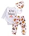Thanksgiving Gift Infant Baby Boy Girl Clothes Romper Pants Leggings 3PCS (12-18 Months, White)