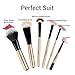 Family Care Makeup Brushes Makeup Brushes Set Foundation Blusher Contour Eye Shadow Eyebrow Lip blushes for Powder Cream Concealer Makeup Brushes Kit 6pcs - Golden black