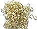 123zero 100 Mini S Hooks Connectors for Jewelry and Key Ring, KEY Chain and Pet Name Tag(color:light golden)