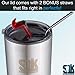 2 * LEAK PROOF lids for 30 oz tumblers + 2 BONUS steel straws, 100% air-tight vacuum open/close lock, spill, splash & leak proof, BPA-free, fits Yeti, Rtic, ozark, and most 30 oz tumblers - SLK