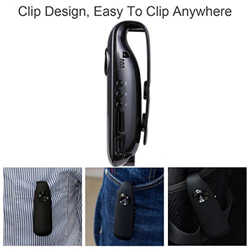 Lenofocus Mini Body Camera 1080P Hidden Spy Cameras Body Mounted Video