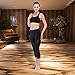 ONGASOFT High Waisted Yoga Capri Mesh Leggings for Women Soft Stretchy Running Workout Cropped Pants Black