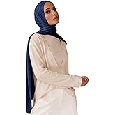 Muslin Hijab Scarf for Women Long Headscarves Solid Head Wraps Soft Pashminas Shawls