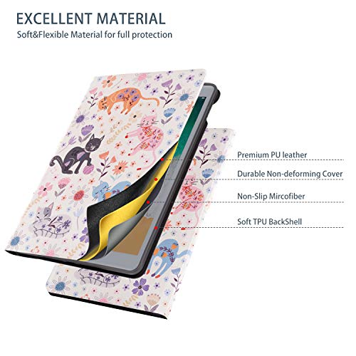 MARINAVIDA iPad 10.2 Case iPad 7th Generation 2019 Case, iPad 8th Generation 2020 Case, Full Protective Leather Case, Auto Sleep/Wake, Multi-Angle Smart Stand Cover for iPad 7th/8th Gen(Colorful Cat)